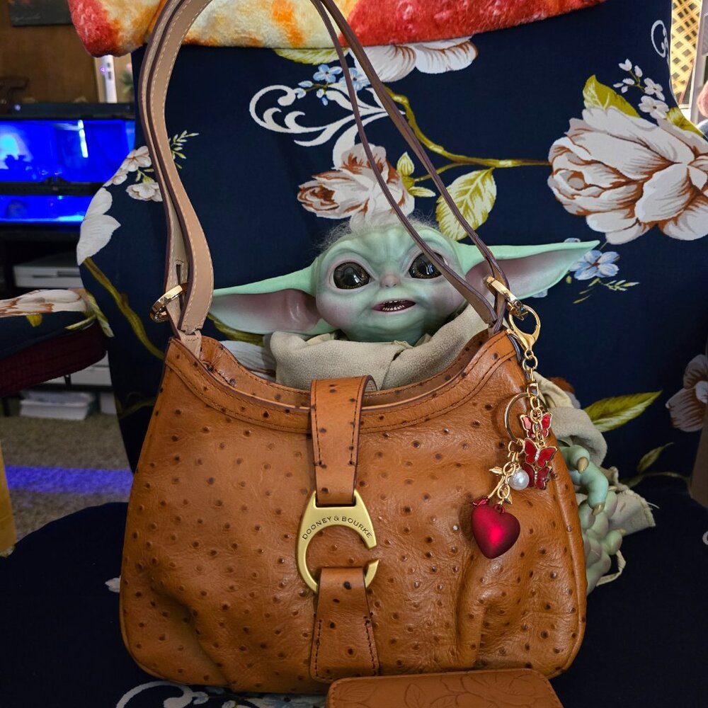 Hold for debbiesessums - Dooney Ostrich Nana Hobo Small Shoulder Bag - bag only